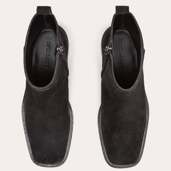 Everlane The City Boot in Black Suede Square Toe Size 7.5 New - Picture 2 of 15